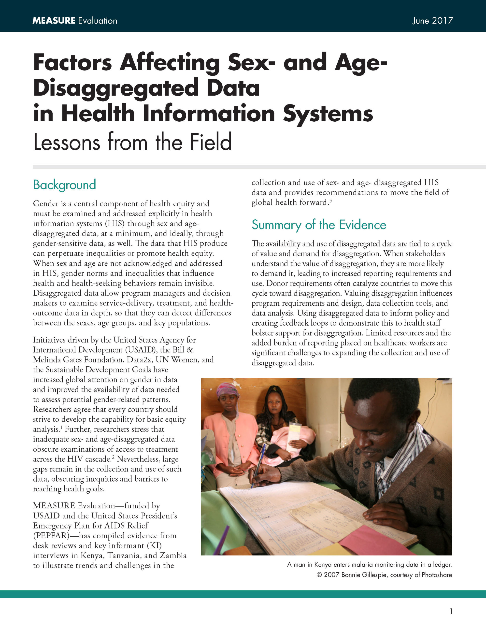 Factors Affecting Sex- and Age-Disaggregated Data in Health Information System: Lessons from the Field