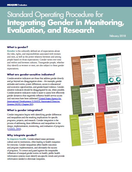 Standard Operating Procedure for Integrating Gender in Monitoring, Evaluation, and Research