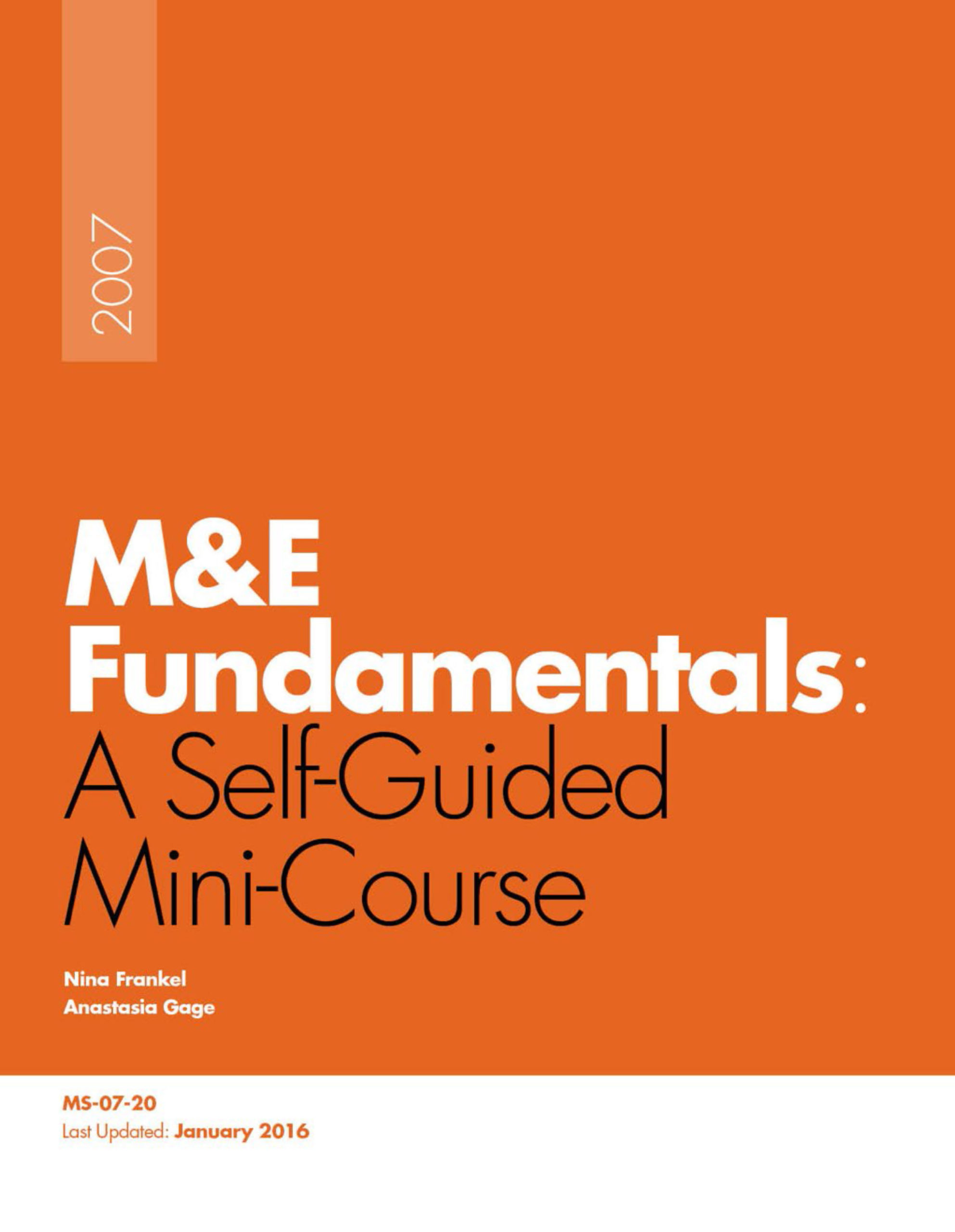 M&E Fundamentals: A Self-Guided Minicourse