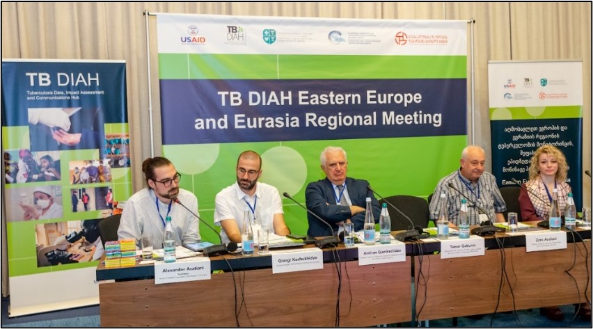 Alexander Asatiani, TB DIAH; Giorgi Kuchukhidze, WHO/Euro; Amiran Gamkrelidze, NCDC; Zaza Avaliani, NCTLD; and Nino Lomtadze, NCTLD