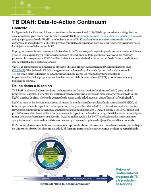 TB DIAH: Data-to-Action Continuum (Spanish)