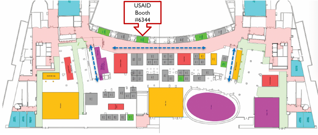 site map, location of USAID booth